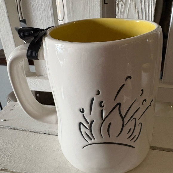 Rae Dunn White and Yellow Ceramic Mug - Picture 3 of 3